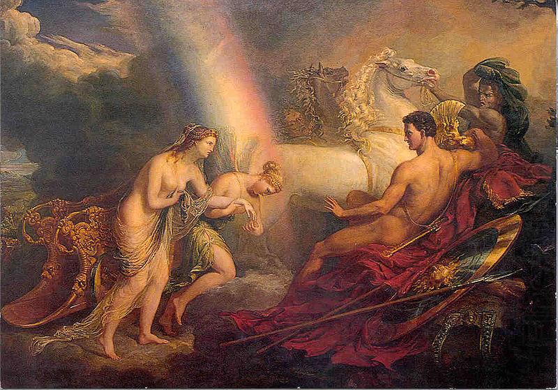 George Hayter Venus, supported by Iris, complaining to Mars china oil painting image
